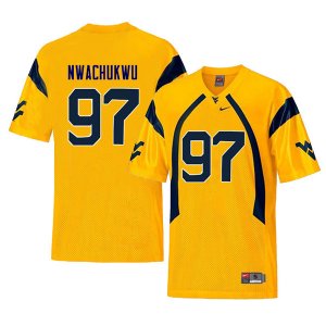 Men's West Virginia Mountaineers NCAA #97 Noble Nwachukwu Yellow Authentic Nike Retro Stitched College Football Jersey IN15A06HA